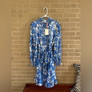 Alex Marie Blue Floral Long Sleeve Dress